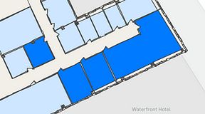 
							Planritning för United Spaces Waterfront Klarabergsviadukten, 4 privata rum, 137 m²