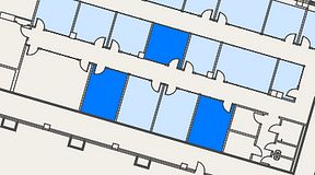 
							Planritning för Spaces Umami Park Sundbyberg, 3 privata rum, 50 m²