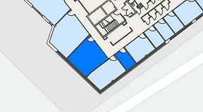
							Planritning för United Spaces Helsingborg, 2 privata rum, 42 m²