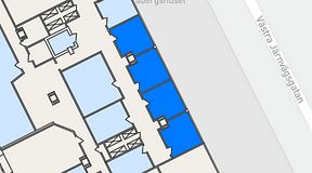 
							Planritning för The Works Västra Järnvägsgatan, 4 privata rum, 70 m²