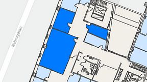 
							Planritning för Regus Östermalmstorg, 3 privata rum, 88 m²