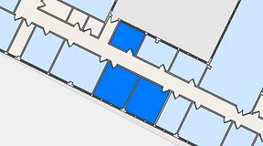 
							Planritning för Quick Office Älvsjö, 3 privata rum, 43 m²