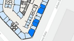 
							Planritning för Spaces Göteborg Gamlestan, 5 privata rum, 70 m²