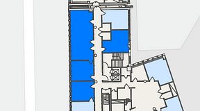 
							Planritning för Flexiwork Kollektivet, 4 privata rum, 99 m²