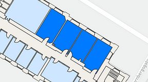 
							Planritning för iOffice Sjöbefälsskolan, 4 privata rum, 93 m²