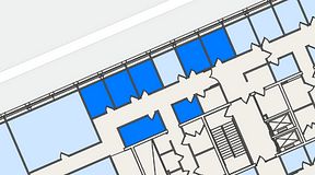 
							Planritning för Spaces Lindholmen, 5 privata rum, 57 m²