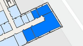 
							Planritning för United Spaces Waterfront Klarabergsviadukten, 4 privata rum, 135 m²