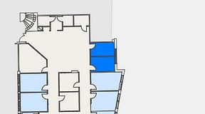 
							Planritning för Regus Täby, 2 privata rum, 16 m²