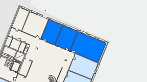 Planritning för FASTOFFICE Nytorpsvägen 34, 3 privata rum, 44 m²