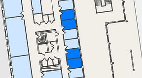 
							Planritning för Spaces Nordenskiöldsgatan, 4 privata rum, 36 m²