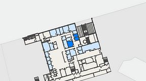 
							Planritning för Flexiwork Hovet, 3 privata rum, 30 m²