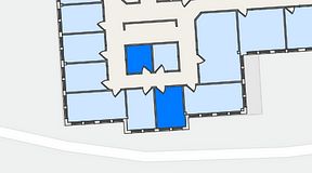 
							Planritning för FirstOffice Säveån, 2 privata rum, 19 m²