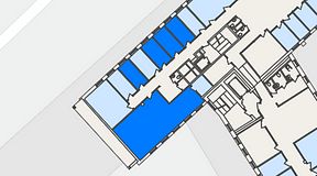 
							Planritning för FASTOFFICE S:t Olofsgatan, 5 privata rum, 97 m²