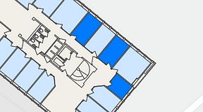 
							Planritning för FASTOFFICE Lidingö Torsvik, 3 privata rum, 28 m²