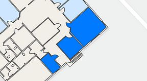 Planritning för Easy Office Kungsängen, 3 privata rum, 49 m²