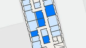 
							Planritning för THE WORKS Ringvägen, 5 privata rum, 58 m²
