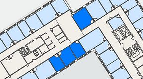
							Planritning för Regus Kistagången 20b, 4 privata rum, 60 m²