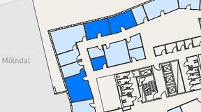 
							Planritning för Mindpark Mölndal, 4 privata rum, 74 m²