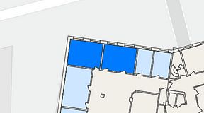 
							Planritning för THE WORKS Medborgarplatsen, 2 privata rum, 44 m²