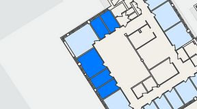 
							Planritning för FirstOffice Kista Time Building, 5 privata rum, 55 m²