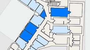 Planritning för Entreprenörsgatan Kungsgatan, 4 privata rum, 47 m²