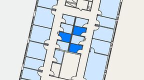 Planritning för Dospace Östra Storgatan, 3 privata rum, 12 m²