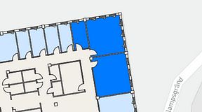 
							Planritning för CoW Hammarby Sjöstad, 3 privata rum, 70 m²
