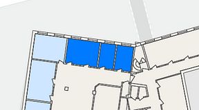 
							Planritning för THE WORKS Medborgarplatsen, 3 privata rum, 44 m²