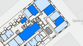 
							Planritning för Spaces Gamla Stan, 5 privata rum, 114 m²