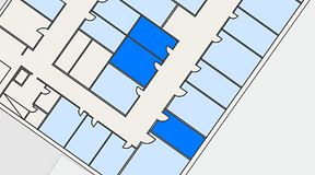 
							Planritning för Kontoret Alvik, 3 privata rum, 37 m²
