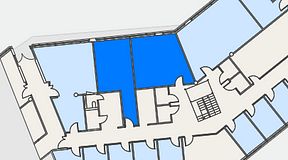 
							Planritning för CoW Älvsjö, 2 privata rum, 59 m²