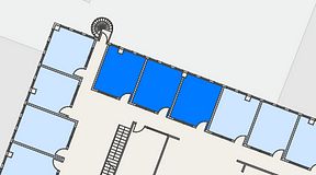 
							Planritning för Regus Marieholm, 3 privata rum, 42 m²