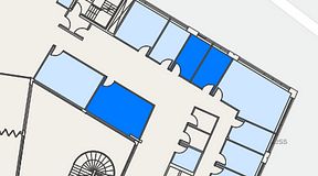 
							Planritning för Spaces Göteborg Gamlestan, 3 privata rum, 43 m²