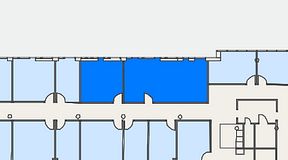 
							Planritning för FirstOffice Arenavägen 33, 2 privata rum, 58 m²