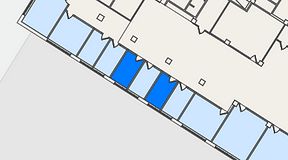 
							Planritning för FirstOffice Dalaplan, 2 privata rum, 18 m²