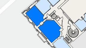 
							Planritning för Banken Coworking, 2 privata rum, 54 m²