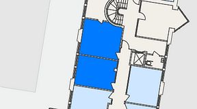 
							Planritning för FASTOFFICE Dalénum Lidingö, 2 privata rum, 40 m²