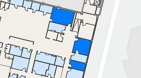 
							Planritning för Flexiwork Hovet, 3 privata rum, 62 m²