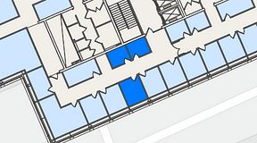 
							Planritning för Spaces Lindholmen, 3 privata rum, 18 m²