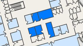 
							Planritning för United Spaces Östra Hamngatan, 5 privata rum, 53 m²