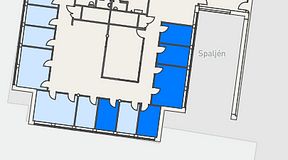 
							Planritning för Regus Skövde Science Park, 5 privata rum, 49 m²