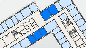 
							Planritning för Regus Kistagången 20b, 5 privata rum, 79 m²