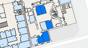 
							Planritning för Entreprenörsgatan Hasselbladshuset, 5 privata rum, 54 m²