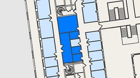 
							Planritning för Spaces Nordenskiöldsgatan, 5 privata rum, 56 m²