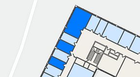 
							Planritning för Quick Office Älvsjö, 3 privata rum, 51 m²