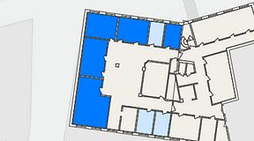 
							Planritning för THE WORKS Medborgarplatsen, 5 privata rum, 120 m²