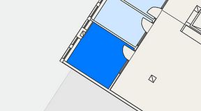 
							Planritning för Easy Office Skarpnäck, 1 privata rum, 13 m²