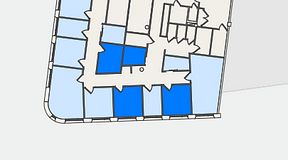 Planritning för United Spaces Nordenskiöldsgatan 24, 4 privata rum, 46 m²