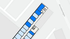 
							Planritning för Regus Almedal, 5 privata rum, 103 m²