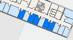 
							Planritning för C/O Tyresö, 5 privata rum, 45 m²
